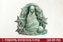 Mint Christmas Baby First Clipart, Christmas PNG Product Image 1