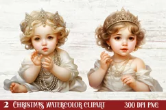Christmas Baby Jesus Watercolor Clipart, Christmas Baby Jesu Product Image 1