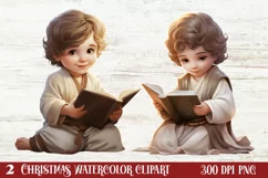 Christmas Baby Jesus Watercolor Clipart, Christmas Baby Jesu Product Image 1