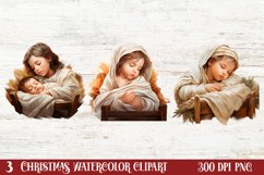 Christmas Baby Jesus Watercolor Clipart, Christmas Baby Jesu Product Image 1