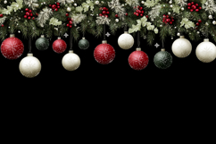Black Background PNG, Christmas Balls Background Design Product Image 1