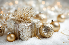 Gold Background PNG, Christmas Present Background Design Product Image 1