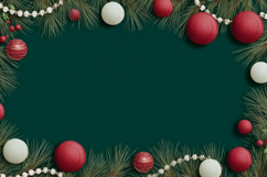 Green Background PNG, Christmas Balls Background Design Product Image 1