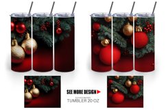 Christmas Ball and Tree | Tumbler Sublimation Wrap Product Image 4