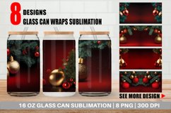 Christmas Ball and Tree Glass Can Wraps Product Image 1
