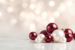 Holiday Background PNG, Red Christmas Balls Background Product Image 1