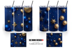Dark Blue Christmas Tumbler Sublimation Wrap Product Image 2