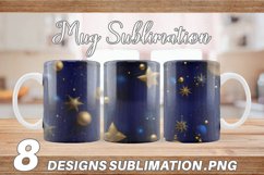 Dark Blue Christmas Mug sublimation design Product Image 1