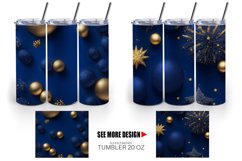 Dark Blue Christmas Tumbler Sublimation Wrap Product Image 3