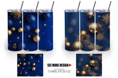Dark Blue Christmas Tumbler Sublimation Wrap Product Image 4