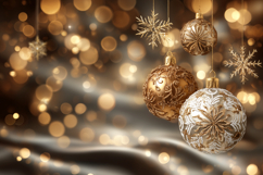 Gold Background PNG, Christmas Balls Background Design Product Image 1
