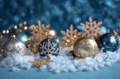 Christmas Balls Background PNG, Blue Christmas Background Product Image 1