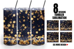 Christmas Golden Particles Tumbler Sublimation Wrap Product Image 1