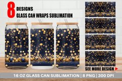 Christmas Golden Particles Glass Can Wraps Product Image 1