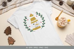 Happy Snowman with Christmas Leaves Product Image 1