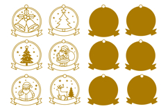 Christmas Badges Ornaments, Decoration SVGs, Laser Cutting Product Image 2