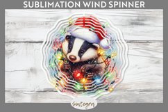 Christmas Badger Entangled in Lights Wind Spinner Sublimatio Product Image 1