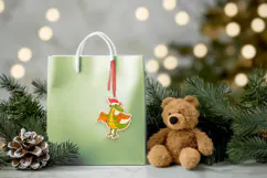 Festive Flying Dino Christmas Ornament Laser Glowforge Product Image 4