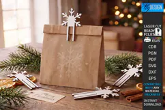 Christmas Bag Clip Laser Cut | Holiday | Snowflake Laser Cut Product Image 1