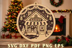 Christmas Bakery Ornament Laser Cut SVG Product Image 1