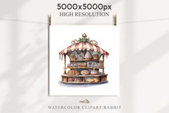 Christmas Bakery Stand Storefront Clipart PNG Scrapbook File Fairy Tale Art Image Watercolor Transparent Print illustration sublimation winter printable digital watercolor Christmas bakery stand, xmas clipart, sublimation nursery, holiday winter art, stor