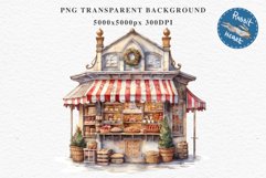 Christmas Bakery Stand Storefront Clipart PNG Scrapbook File Fairy Tale Art Image Watercolor Transparent Print illustration sublimation winter printable digital watercolor Christmas bakery stand, xmas clipart, sublimation nursery, holiday winter art, stor