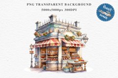 Christmas Bakery Stand Storefront Clipart PNG Scrapbook File Fairy Tale Art Image Watercolor Transparent Print illustration sublimation winter printable digital watercolor Christmas bakery stand, xmas clipart, sublimation nursery, holiday winter art, stor