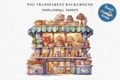 Christmas Bakery Stand Storefront Clipart PNG Scrapbook File Fairy Tale Art Image Watercolor Transparent Print illustration sublimation winter printable digital watercolor Christmas bakery stand, xmas clipart, sublimation nursery, holiday winter art, stor