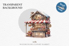 Christmas Bakery Stand Storefront Clipart PNG Scrapbook File Fairy Tale Art Image Watercolor Transparent Print illustration sublimation winter printable digital watercolor Christmas bakery stand, xmas clipart, sublimation nursery, holiday winter art, stor