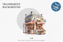 Christmas Bakery Stand Storefront Clipart PNG Scrapbook File Fairy Tale Art Image Watercolor Transparent Print illustration sublimation winter printable digital watercolor Christmas bakery stand, xmas clipart, sublimation nursery, holiday winter art, stor