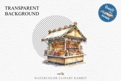 Christmas Bakery Stand Storefront Clipart PNG Scrapbook File Fairy Tale Art Image Watercolor Transparent Print illustration sublimation winter printable digital watercolor Christmas bakery stand, xmas clipart, sublimation nursery, holiday winter art, stor