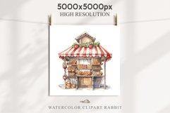Christmas Bakery Stand Storefront Clipart PNG Scrapbook File Fairy Tale Art Image Watercolor Transparent Print illustration sublimation winter printable digital watercolor Christmas bakery stand, xmas clipart, sublimation nursery, holiday winter art, stor