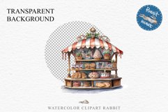 Christmas Bakery Stand Storefront Clipart PNG Scrapbook File Fairy Tale Art Image Watercolor Transparent Print illustration sublimation winter printable digital watercolor Christmas bakery stand, xmas clipart, sublimation nursery, holiday winter art, stor