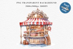 Christmas Bakery Stand Storefront Clipart PNG Scrapbook File Fairy Tale Art Image Watercolor Transparent Print illustration sublimation winter printable digital watercolor Christmas bakery stand, xmas clipart, sublimation nursery, holiday winter art, stor