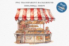 Christmas Bakery Stand Storefront Clipart PNG Scrapbook File Fairy Tale Art Image Watercolor Transparent Print illustration sublimation winter printable digital watercolor Christmas bakery stand, xmas clipart, sublimation nursery, holiday winter art, stor