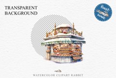 Christmas Bakery Stand Storefront Clipart PNG Scrapbook File Fairy Tale Art Image Watercolor Transparent Print illustration sublimation winter printable digital watercolor Christmas bakery stand, xmas clipart, sublimation nursery, holiday winter art, stor
