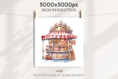Christmas Bakery Stand Storefront Clipart PNG Scrapbook File Fairy Tale Art Image Watercolor Transparent Print illustration sublimation winter printable digital watercolor Christmas bakery stand, xmas clipart, sublimation nursery, holiday winter art, stor