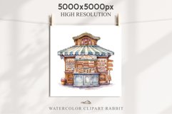 Christmas Bakery Stand Storefront Clipart PNG Scrapbook File Fairy Tale Art Image Watercolor Transparent Print illustration sublimation winter printable digital watercolor Christmas bakery stand, xmas clipart, sublimation nursery, holiday winter art, stor
