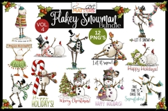 Flaky Friends Snowmen Bundle 4|12 PNGS -300 DPI Hand Painted Product Image 1