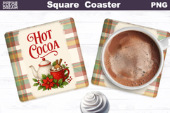 Christmas Bakery Square Coaster| Hot Cocoa Sublimation Product Image 1