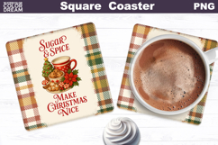 Christmas Bakery Square Coaster| Hot Cocoa Sublimation Product Image 1