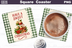 Christmas Bakery Square Coaster| Sweet Christmas Sublimation Product Image 1
