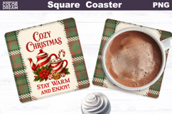 Christmas Bakery Square Coaster| Cozy Christmas Sublimation Product Image 1