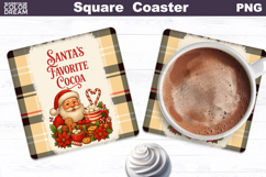 Christmas Bakery Square Coaster| Santa Claus Sublimation Product Image 1