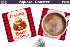 Christmas Bakery Square Coaster| Sweet Christmas Sublimation Product Image 1