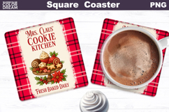 Christmas Bakery Square Coaster| Fresh Baked Daily Product Image 1