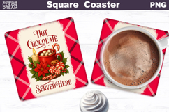 Christmas Bakery Square Coaster| Hot Chocolate Sublimation Product Image 1