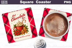 Christmas Bakery Square Coaster| Hot Chocolate Sublimation Product Image 1
