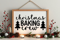 Christmas Baking Crew Sign SVG, Farmhouse Christmas Sign Product Image 4