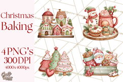 Christmas Baking Clipart, Festive Holiday Clip Art Png Product Image 1